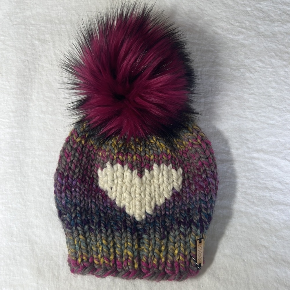 Nickichicki Rainbow Heart Beanie